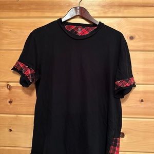 I.N.C. International Concepts Black/Red/Plaid T-Shirt - Large
